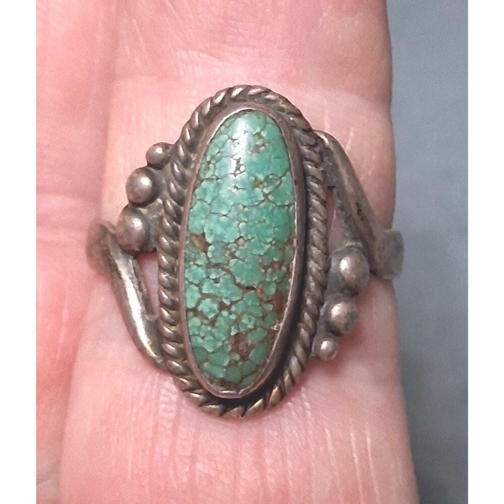 Vintage Bell Trading Post Turquoise Ring Size 7.5